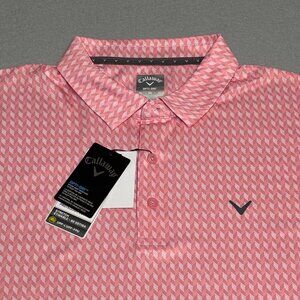 Callaway Polo Shirt Mens XL Sea Pink Opti-Dri Golf Stretch Performance UPF 50